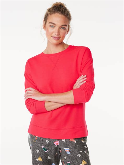 Joyspun Women S French Terry Sleep Top With Long Sleeves Sizes XS To