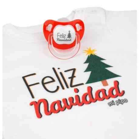 Body Chupete Feliz Navidad en Cajita Regalo Navideña Lullaby Bebe