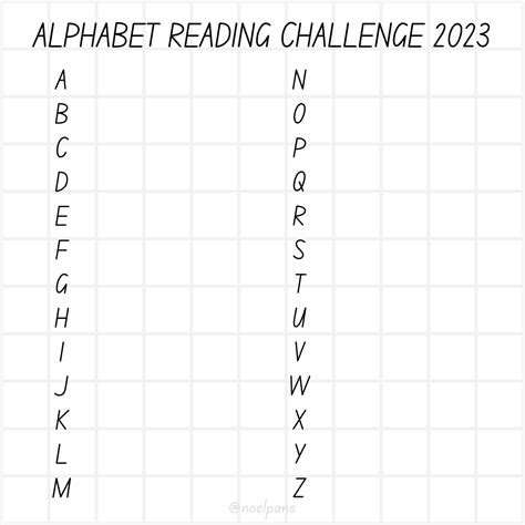 Alphabet Reading Challenge 2023 In 2024 Reading Challenge Reading