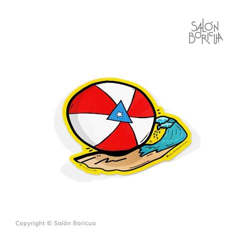 Bola de Playa (Premium Sticker) – Salón Boricua