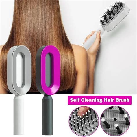 New Self Cleaning Hair Brush For Women One Key Cleaning Hair Loss Massage Scalp Comb Anti Static