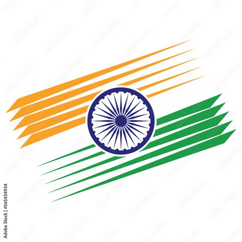 Indian flag brush stroke tricolor with Ashok chakra vector illustration ...