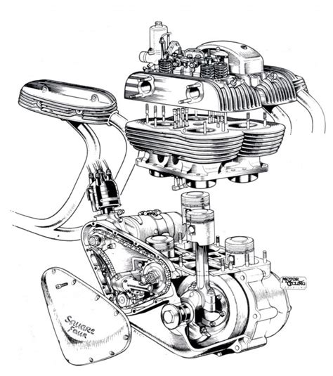 Motorcycle Engine Drawing At Getdrawings Free Download