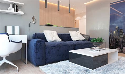 Modern Apartment Concept with Modern Color Scheme and Natural Wood Elements - RooHome