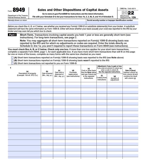 Irs Form 8949 Sales And Other Dispositions Of Capital Assets Forms Docs 2023