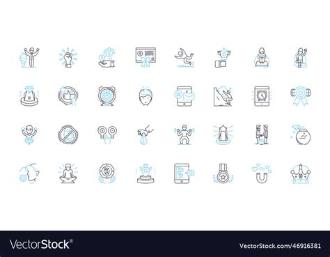 Guiding Principles Linear Icons Set Values Vector Image