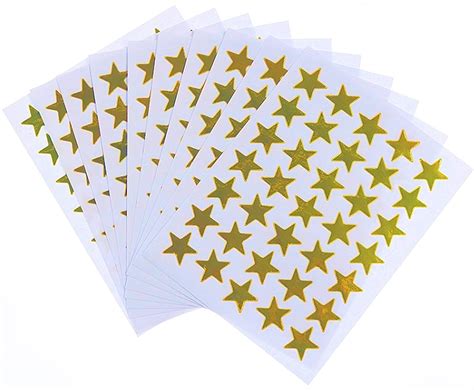 Kids B Crafty 1000 Gold Star Stickers, 15mm, Self Adhesive Stars, Gold ...