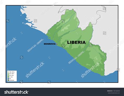 Physical Map Liberia Stock Illustration 149168339 Shutterstock