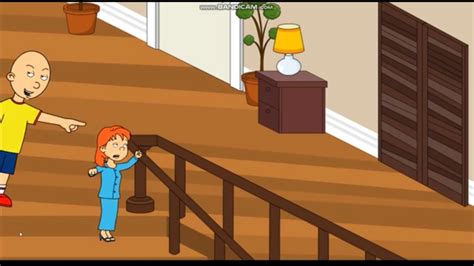 Caillou Pushes Rosie Down The Stairs Grounded YouTube