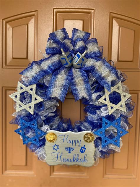 Hanukkah Wreath Channukkah Wreath Hanukkah Decor Hanukkah | Etsy