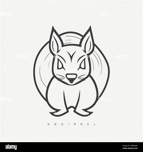 Modern Abstract Vector Squirrel Logo Template Line Art Squirrel Stock