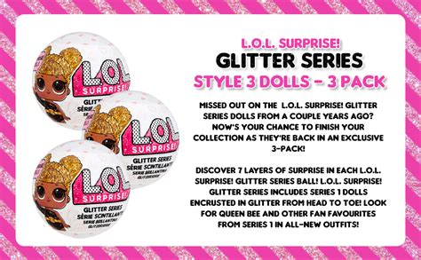 Lol Surprise 576136euc Lol Exclusive Glitter Dolls 3 Pack Style 3