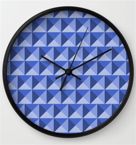 Geo Blue Bold wall clock. A geometric design with created using ...