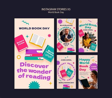 Premium Psd World Book Day Celebration Instagram Stories