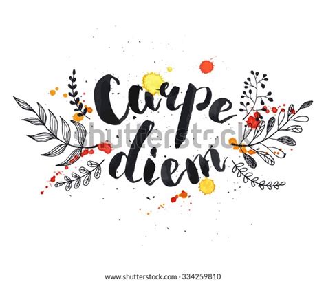 Hand Written Latin Quote Carpe Diem Stock Vector (Royalty Free) 334259810