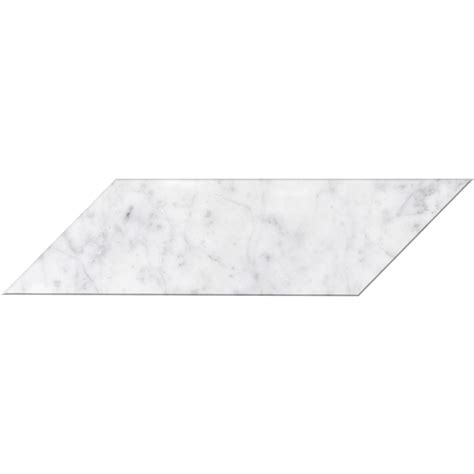 Bianco Carrara X Chevron Polished Marble Pera Tile