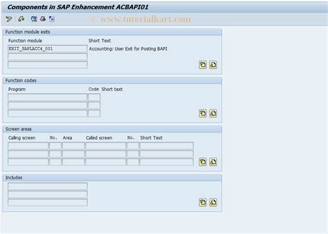 ICL BAPI SMOD EDIT SAP Tcode Create Change CI Incl For Account