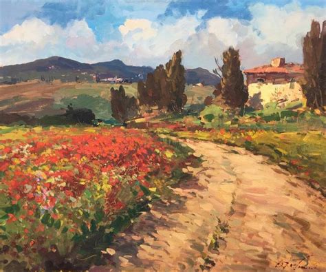 Tuscan Landscape Painting On Canvas Original Art Italy Etsy In 2020