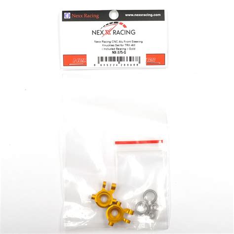 Nexx Racing Aluminum Cnc Front Steering Knuckles Set Gold W Bearing For Traxxas Trx 4m Nx 375 G