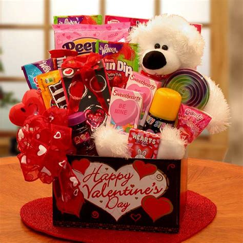 Huggable Bear Kids Valentine Gift Box | Childrens Valentine Basket ...