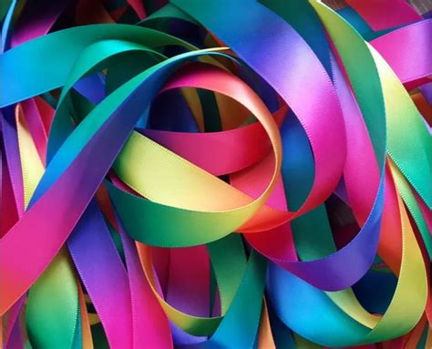 10 Yards Satin Ribbon Seven Colors Of The Rainbow Color Ribbon Wedding Decoration-in Ribbons ...