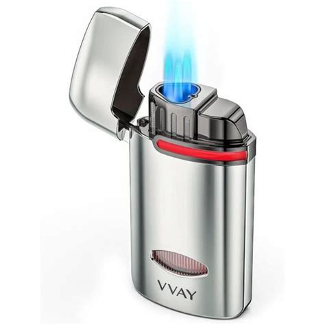 VVAY Briquet Tempête Rechargeable 3 Flammes Jet Puissantes Réglables