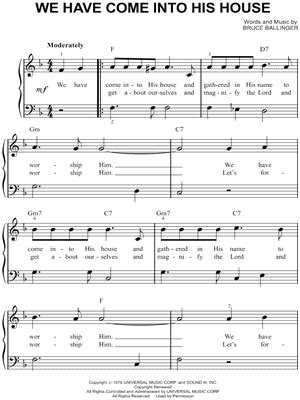 We Have Come Into His House Sheet Music Arrangements Available