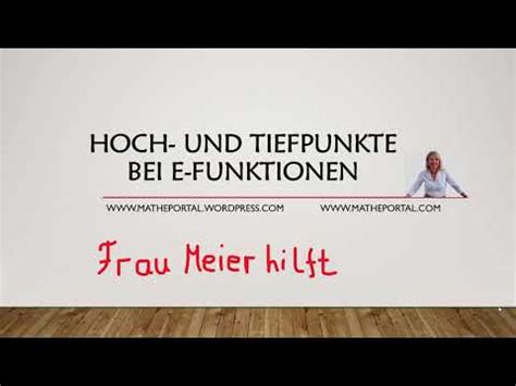 Hoch Und Tiefpunkte Bei Zusammengesetzten E Funktionen YouTube