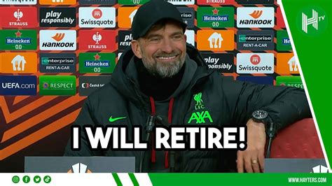 This Summer I Will Retire Jurgen Klopp Sparta Prague 1 5 Liverpool