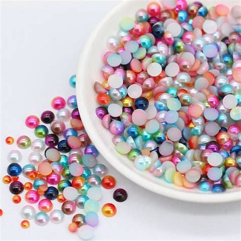 Free Shipping 5mm 5000pcs Abs Half Round Imitation Pearls Beads