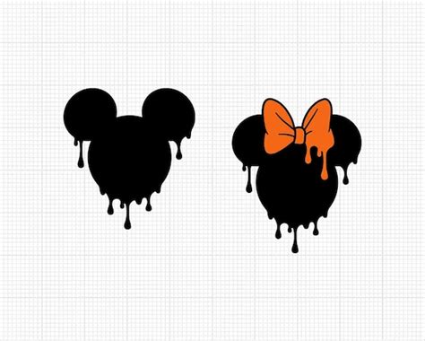 Halloween Drip Mickey Minnie Mouse Head Bow Dripping Svg - Etsy