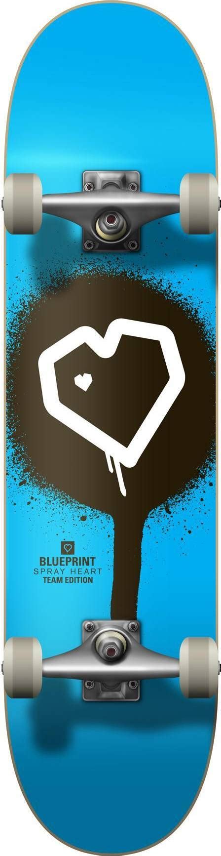 Blue Print Spray Heart V2 Complete Skateboard 8 • Pris