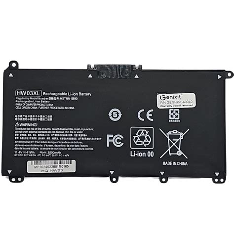 Hp Genuine Battery L Type Hw Xl Empr