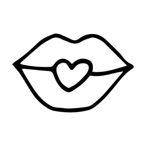 Premium Vector Kiss Doodle Style Vector Illustration Isolated On