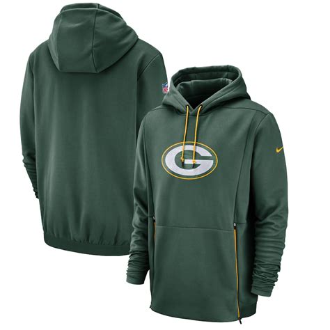 Men's Green Bay Packers Nike Green Sideline Performance Player Pullover ...