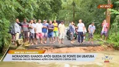 Bom Dia Vanguarda Moradores estão ilhados após queda de ponte em