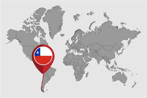 Pin map with Chile flag on world map. Vector illustration. 10795170 ...