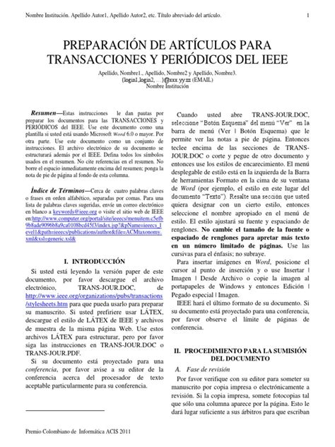 Formato Ieee | PDF | Archivo de computadora | Microsoft Word 
