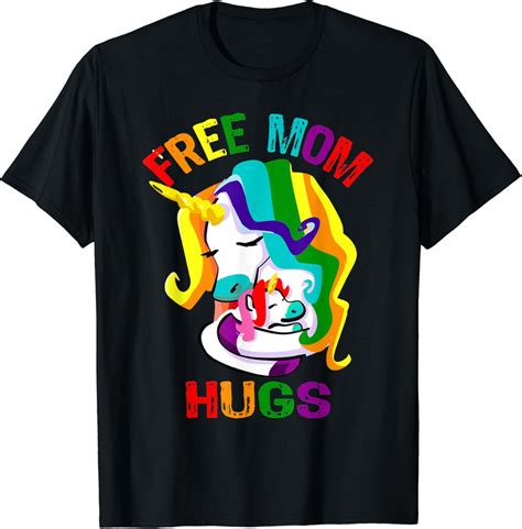 Amazon Free Mom Hugs Lgbt Gay Pride T Shirt Clothing Shoes Jewelry