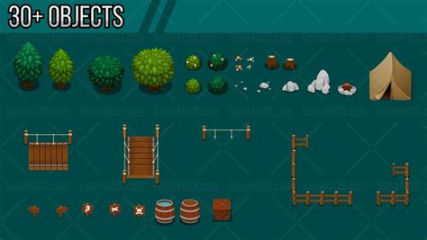 The Meadow Top Down Game Tileset Game Art 2d