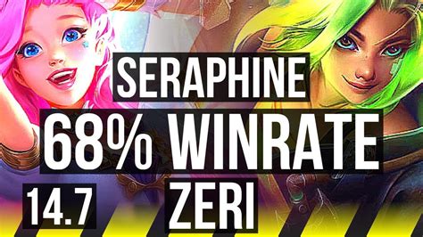 Seraphine And Thresh Vs Zeri And Yuumi Adc 68 Winrate 9314 Br