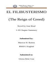 The Reign Of Greed El Filibusterismo Chapter Summaries Course Hero