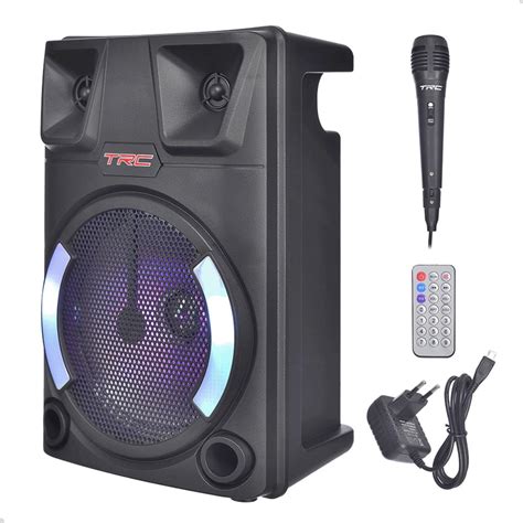 Caixa De Som Amplificada TRC X120 LED Bluetooth E USB TWS 120W RMS