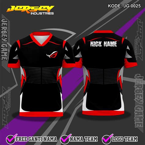 Jual Jersey Kaos Gaming Mlbb Free Fire Bisa Custom Nickname Bisa