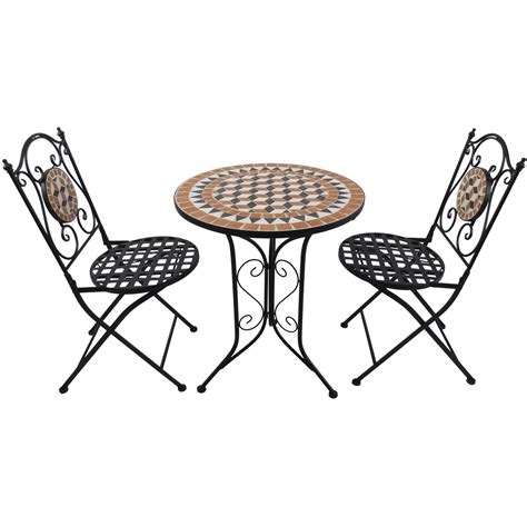 Outsunny 3 Piece Garden Mosaic Bistro Set