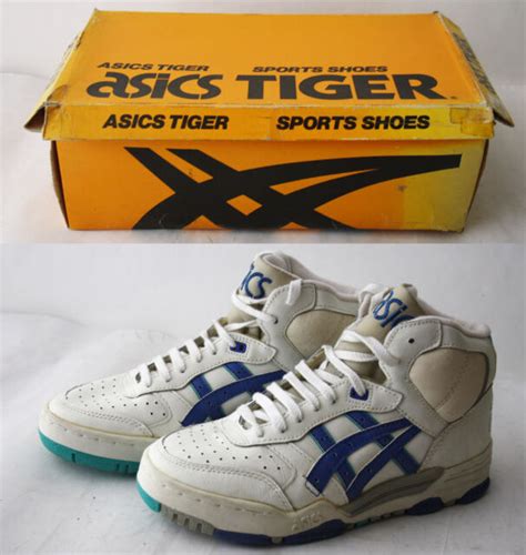 Rare Vintage 80s Asics Tiger Sports Shoes High Top Eur 38 39 Us 55