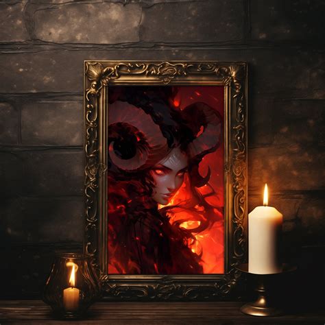 Demon Lilith Fine Art Print Video Game Wall Decor, Fantasy Picture, Succubus Poster, Dark ...