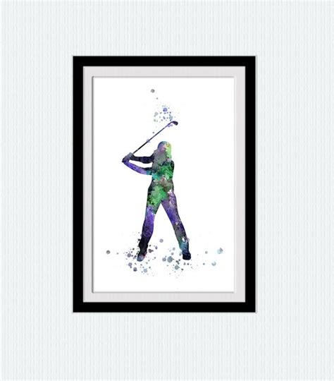 Golf Player Print Golf Player Poster Golf Watercolor - Etsy