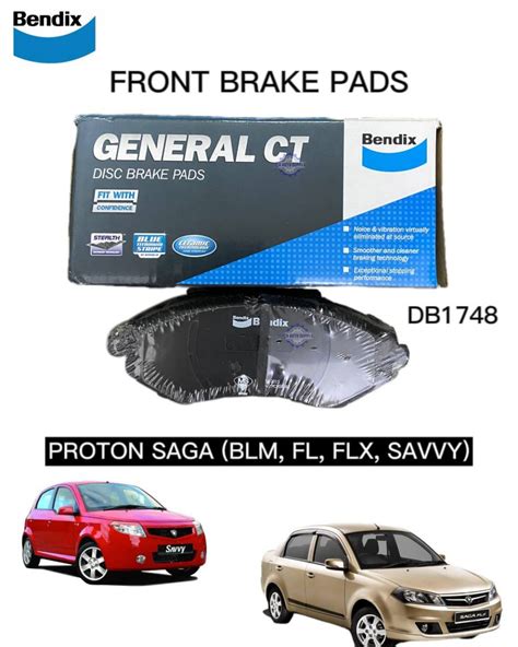 Proton Saga BLM FLX FL SAVVY Front Brake Pad Bendix DB1748