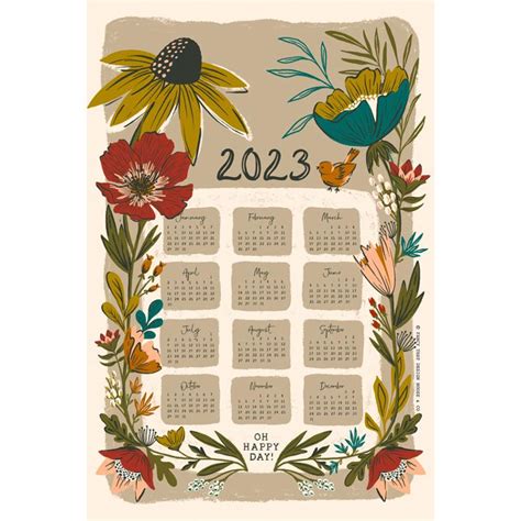 2023 Calendar Tea Towel 752106685352